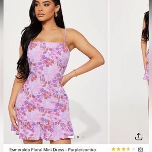 New with tags: purple and pink spring mini dress